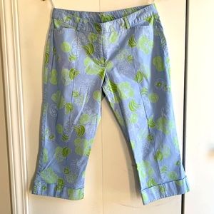 White Label Lilly Pulitzer Sweet Blue Testas Capri pants sz 2